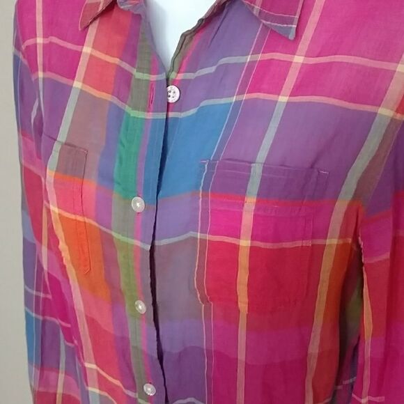 Ralph Lauren Lightweight Pink Plaid Button Down PM - Picture 4 of 8